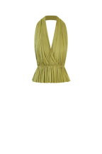 Olive Silk Tulle Top