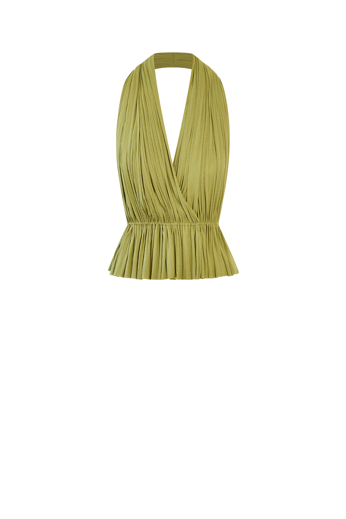 Olive Silk Tulle Top