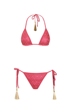 Pink Knit Triangle Bikini, Italian knit, HANNE BLOCH
