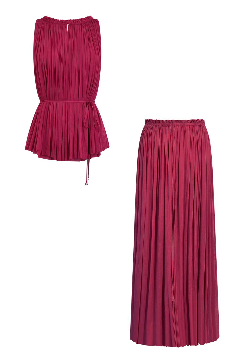 Pink Silk Halter Set, skirt and halter top in 100% Grade 6A mulberry silk, HANNE BLOCH