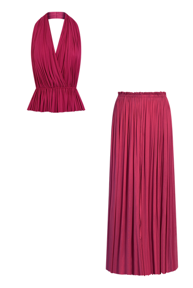 Pink Silk Tulle Set, skirt and top in 100% Grade 6A mulberry silk, HANNE BLOCH