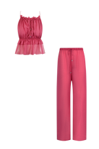 Pink Silk Trousers String Set, trousers and string top in Grade 6A silk, HANNE BLOCH