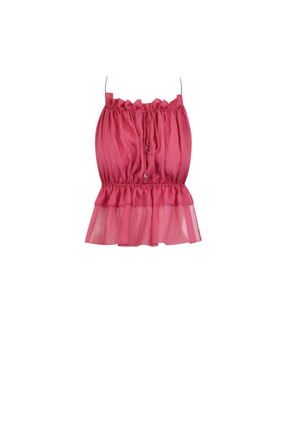 Pink String Silk Top, 100% Grade 6A mulberry silk, HANNE BLOCH
