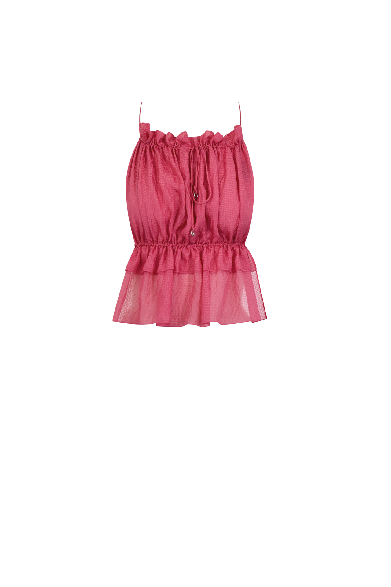 Pink String Silk Top, 100% Grade 6A mulberry silk, HANNE BLOCH