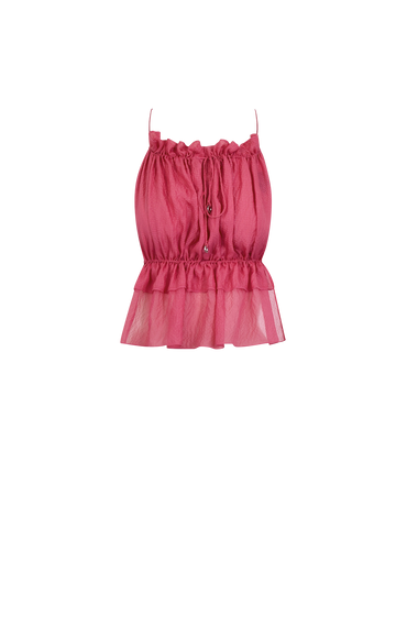 Pink String Silk Top, 100% Grade 6A mulberry silk, HANNE BLOCH