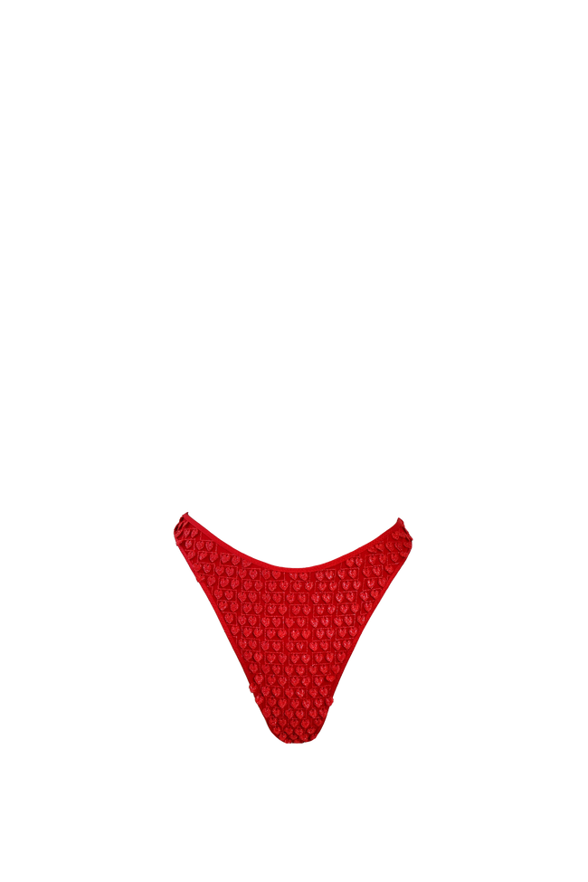 Red Hearts Pom Pom Bikini - Bottom