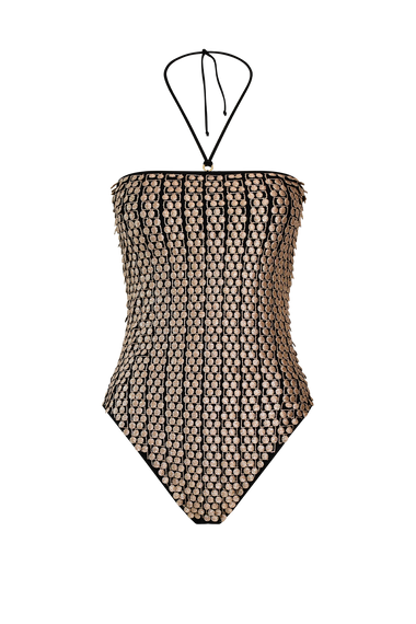 Black Pom Pom Swimsuit, HANNE BLOCH