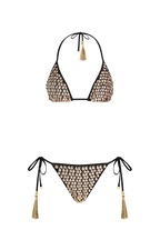 Black Pom Pom Triangle Bikini