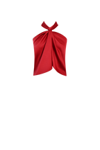 Red Satin Tie Top