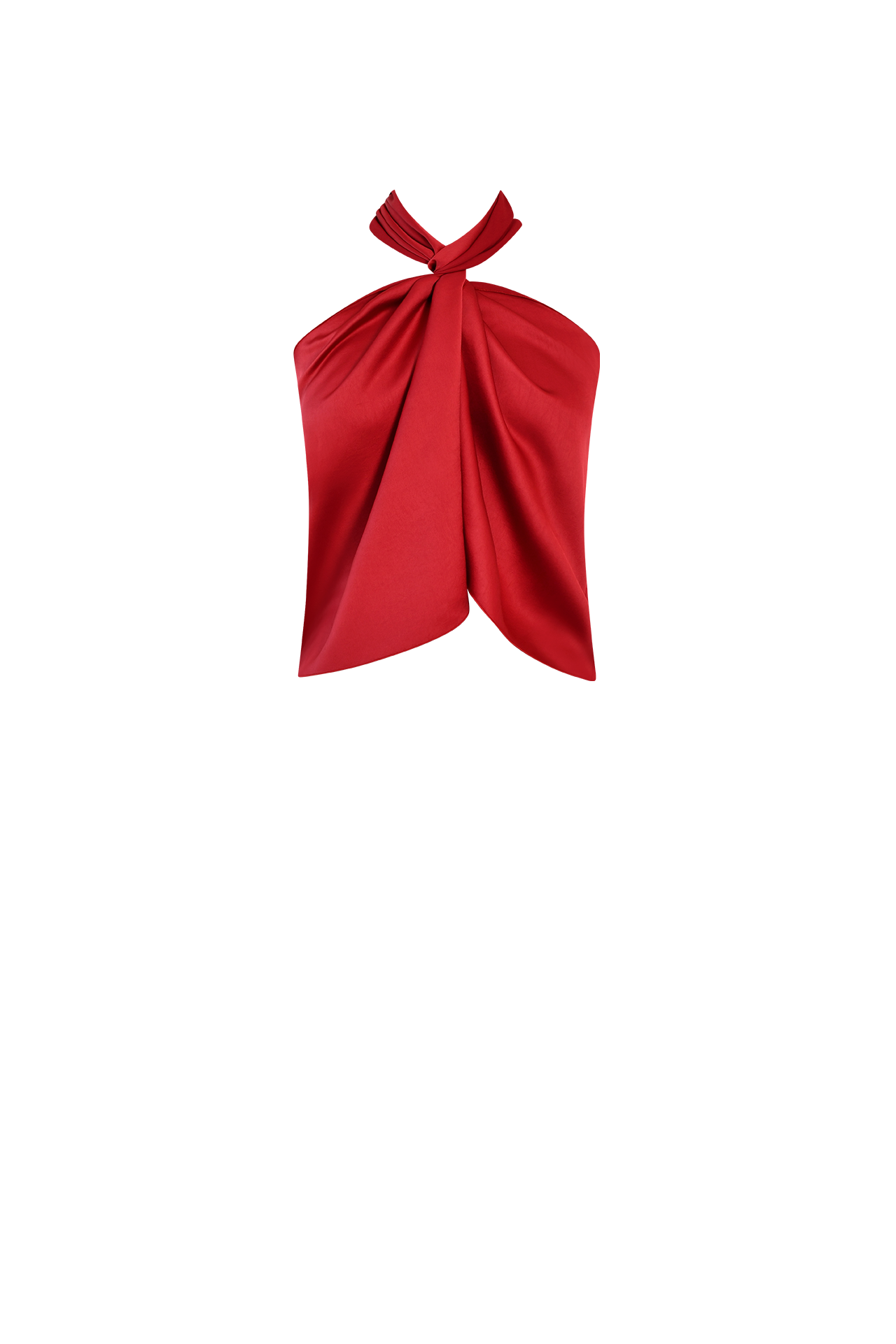 Red Satin Tie Top