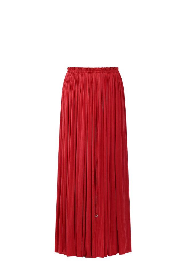 Red Silk Tulle Skirt