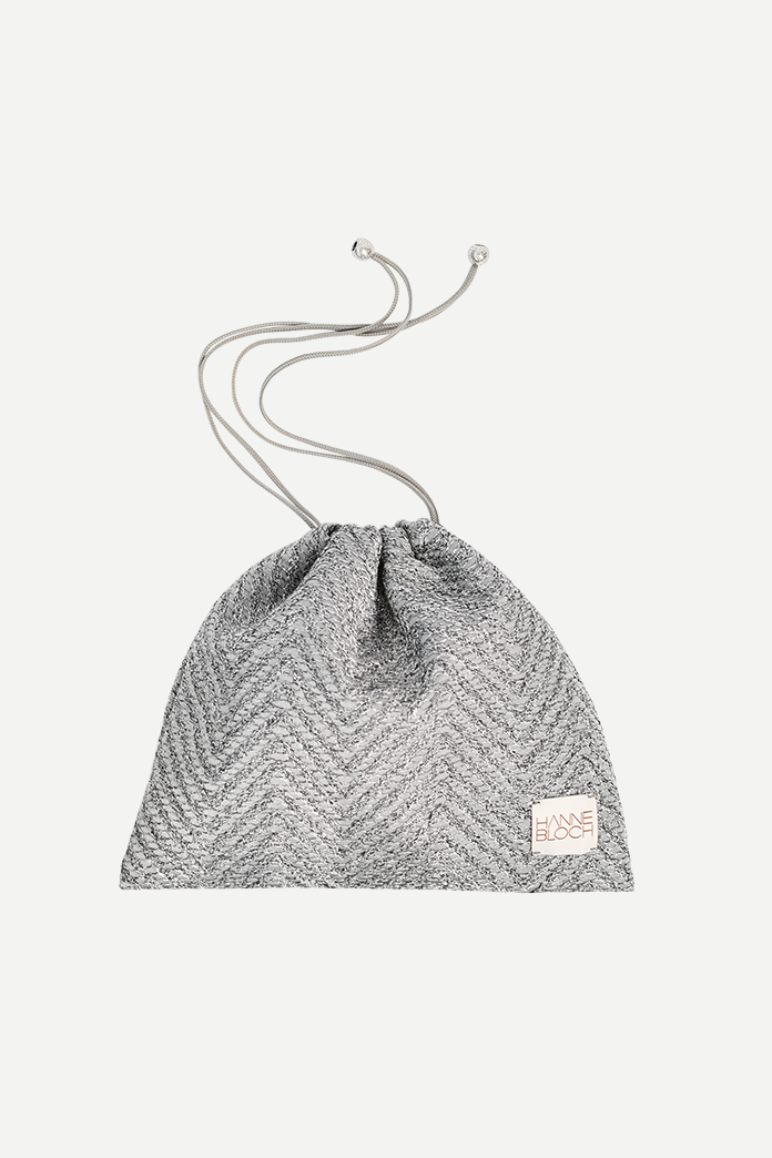 Silver Knit Beach Pouch