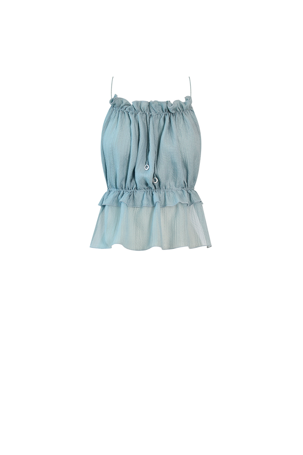 Ice Blue String Silk Top