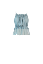 Ice Blue String Silk Top