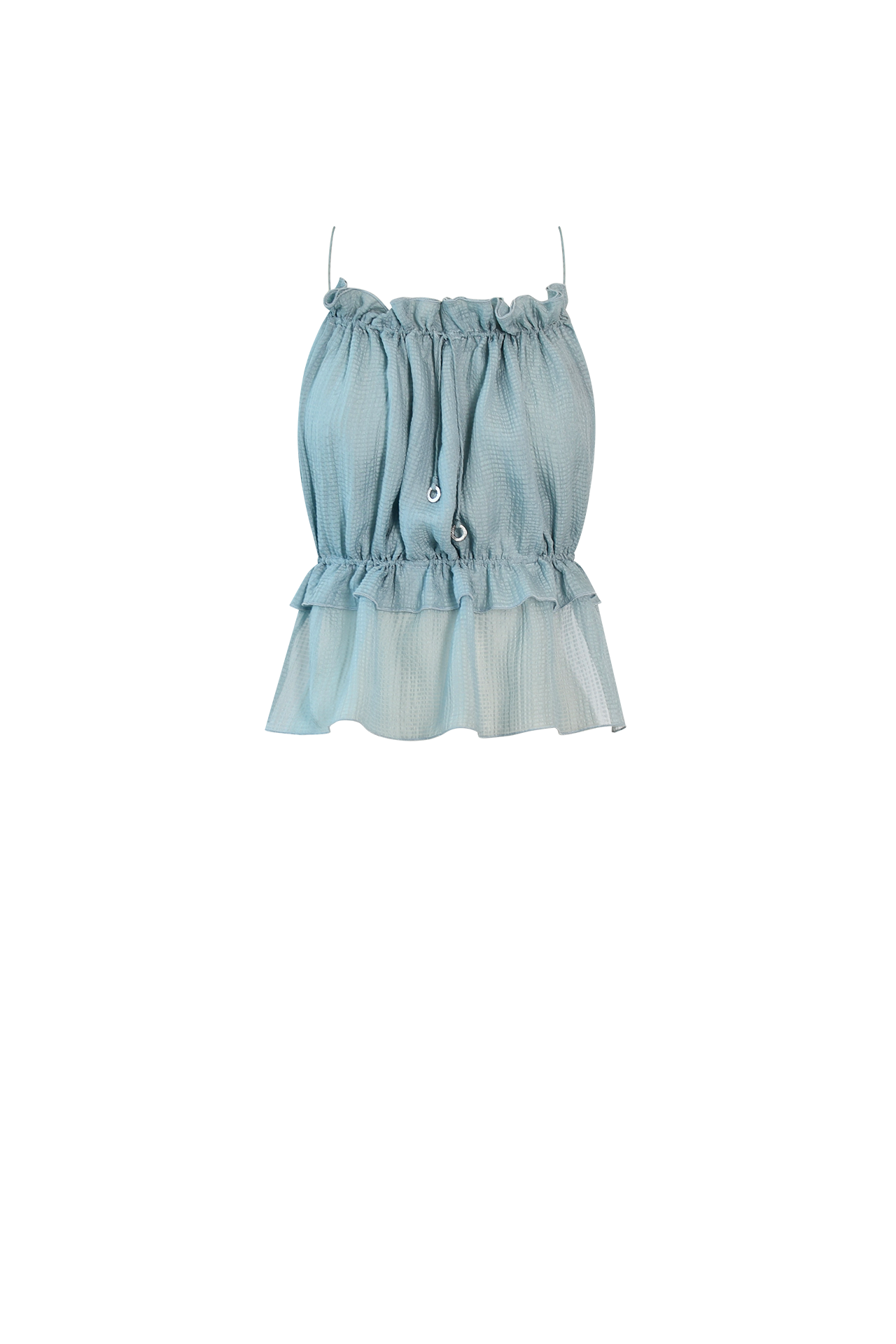 Ice Blue String Silk Top