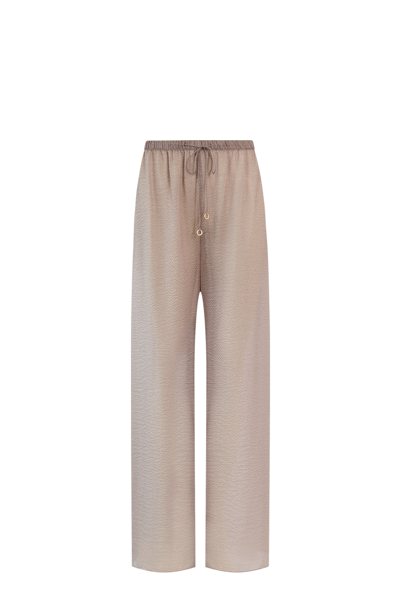 Taupe Silk Trousers, wavy 100% Grade 6A mulberry silk, HANNE BLOCH