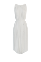 White Silk Tulle Halter Dress, floor-length 100% Grade 6A mulberry silk, HANNE BLOCH