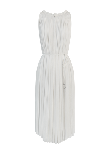 White Silk Tulle Halter Dress, floor-length 100% Grade 6A mulberry silk, HANNE BLOCH