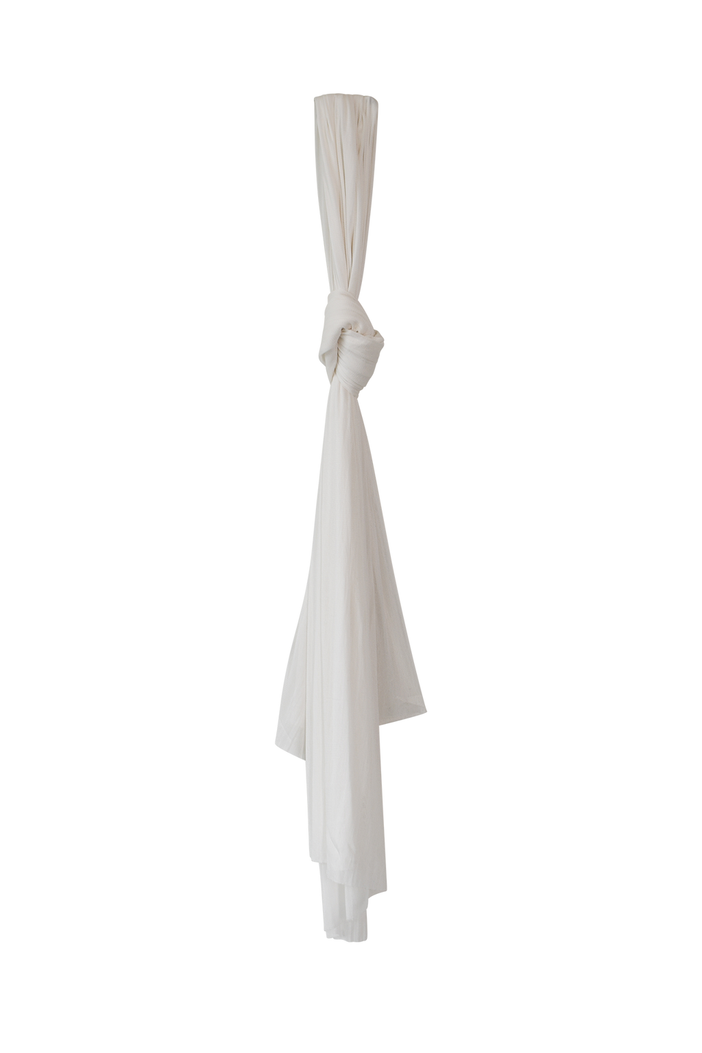White Silk Tulle Scarf, raw-cut 100% Grade 6A mulberry silk tulle, HANNE BLOCH