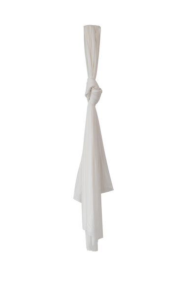 White Silk Tulle Scarf, raw-cut 100% Grade 6A mulberry silk tulle, HANNE BLOCH