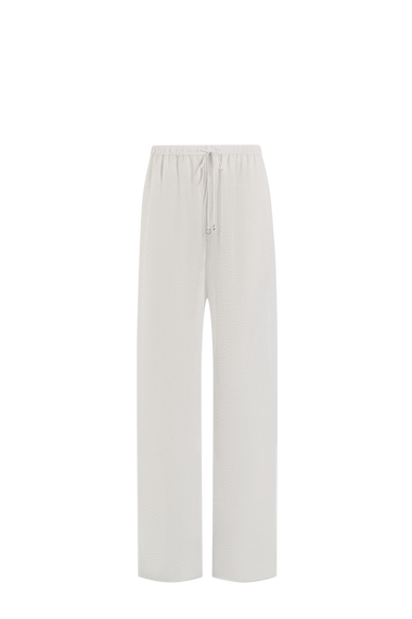 White Silk Trousers, wavy 100% Grade 6A mulberry silk, HANNE BLOCH