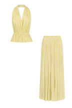 Yellow Silk Tulle Top & Skirt