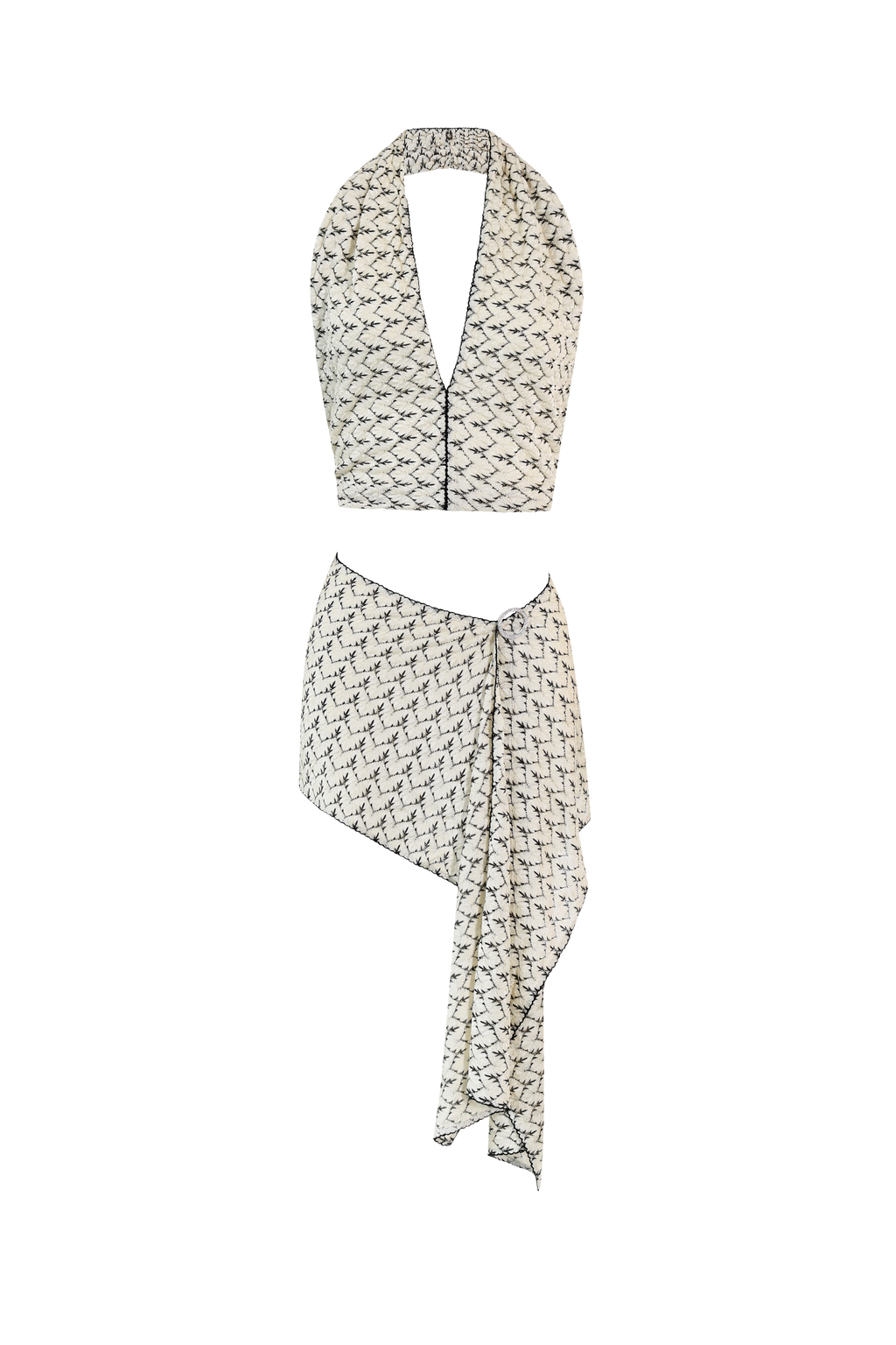 BW Knit Scarf Set   /   Top