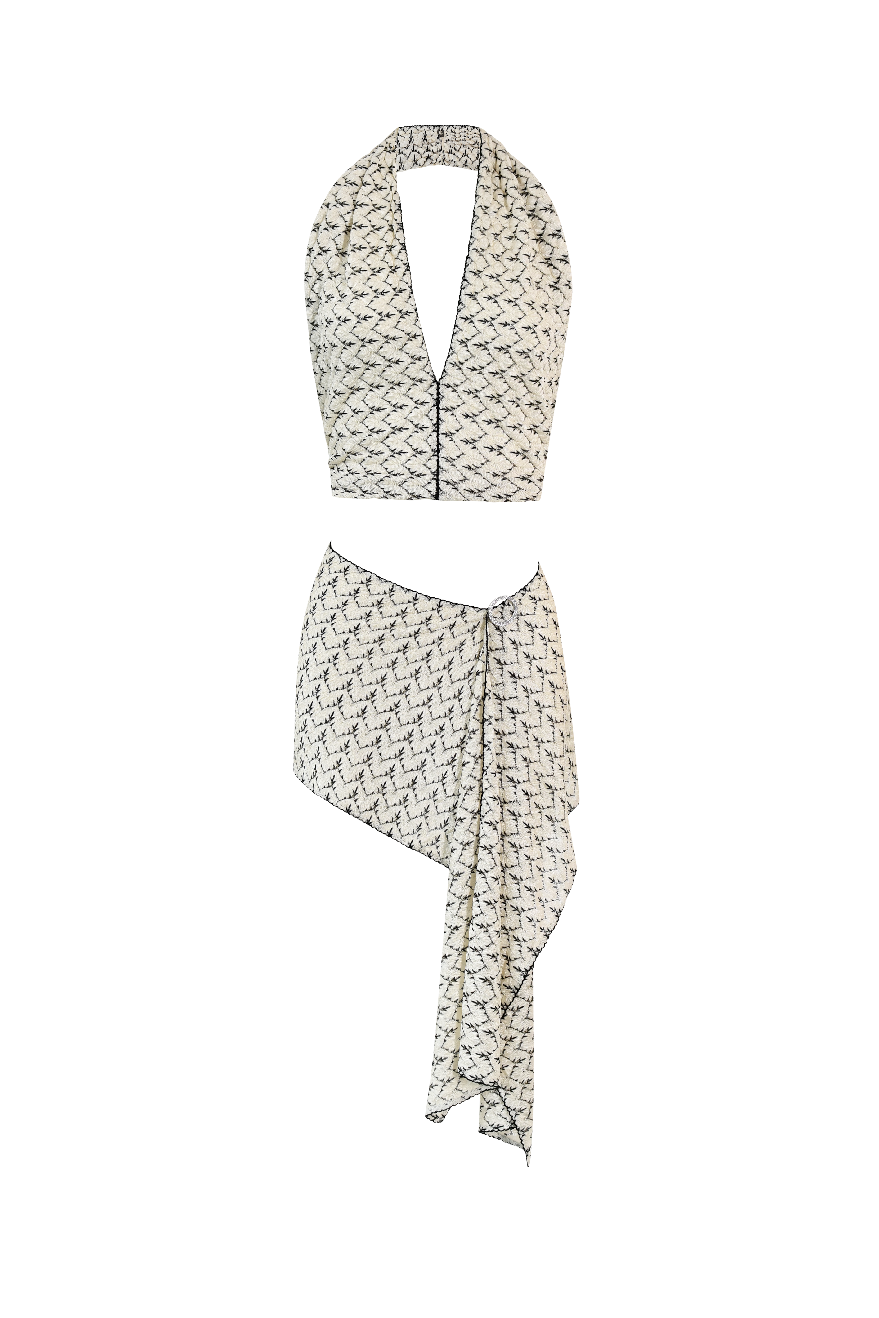 BW Knit Scarf Set   /   Top