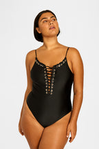 Black Eyelet Swimsuit
