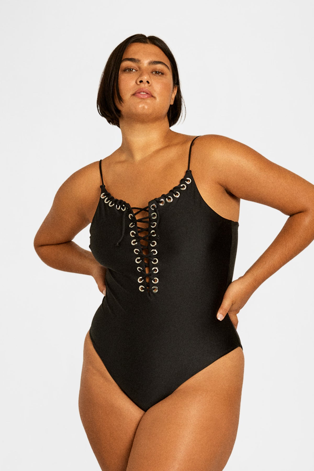 Black Eyelet Swimsuit
