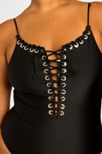 Black Eyelet Swimsuit