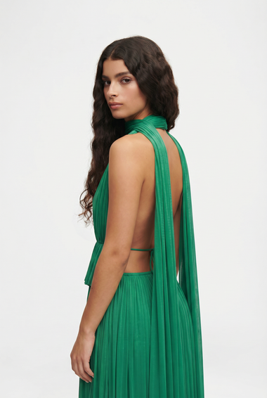 Forest Green Silk Tulle Scarf, raw-cut 100% Grade 6A mulberry silk tulle, HANNE BLOCH
