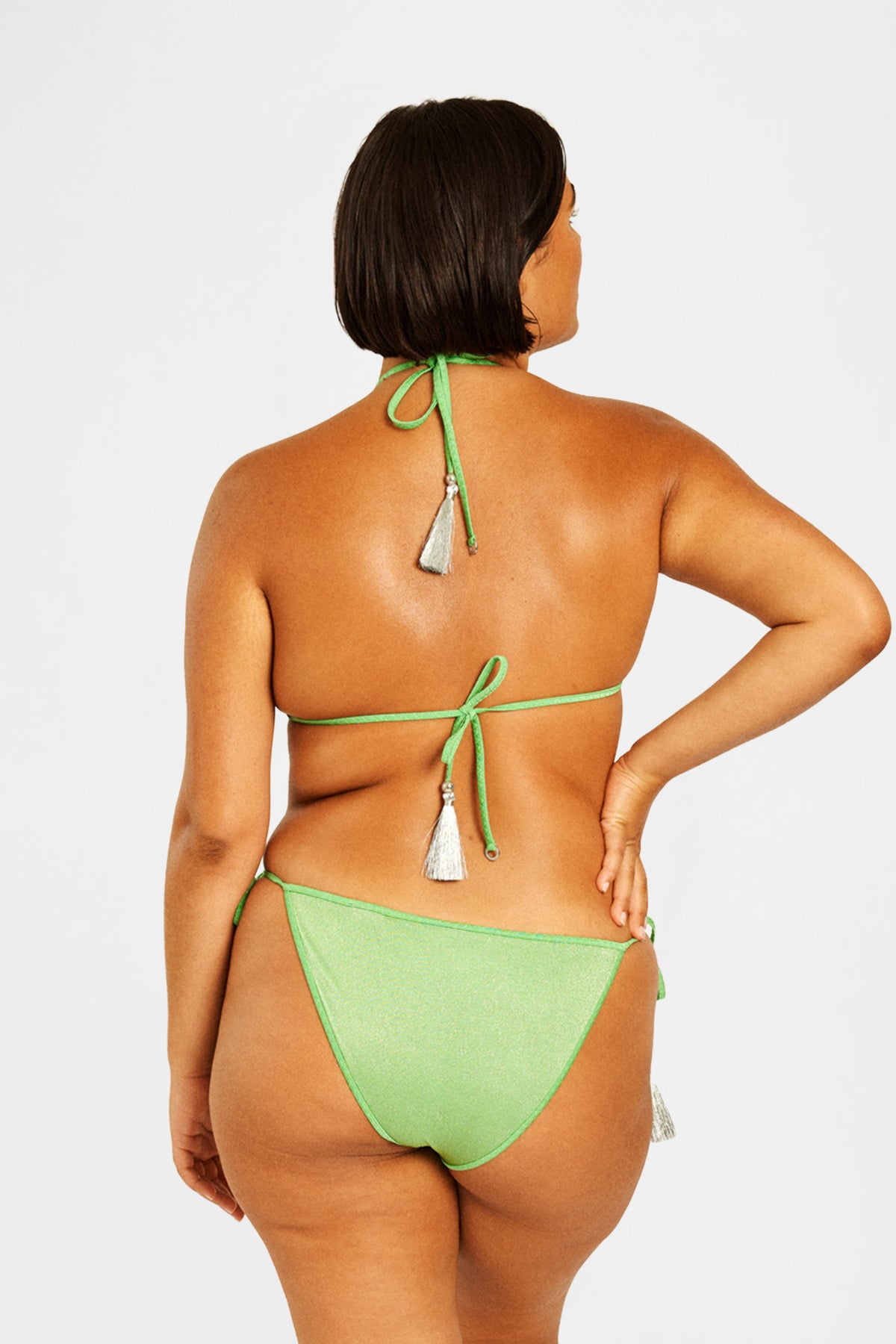 Mint Glitter Triangle Bikini