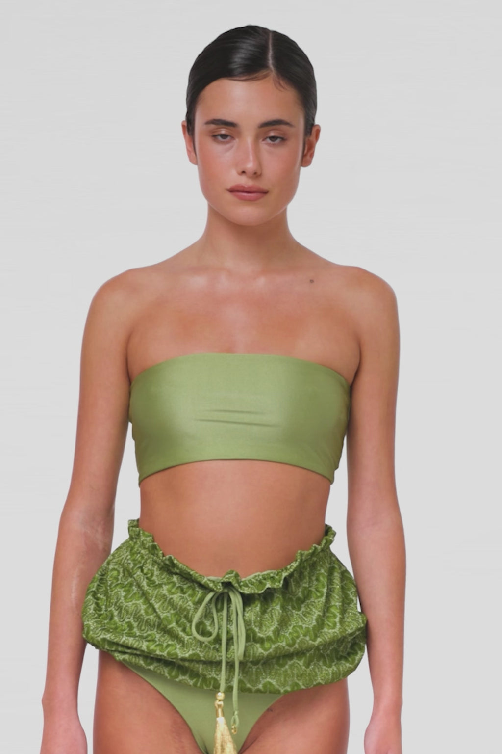 Green Bandeau Top