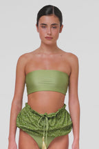 Green Bandeau Top