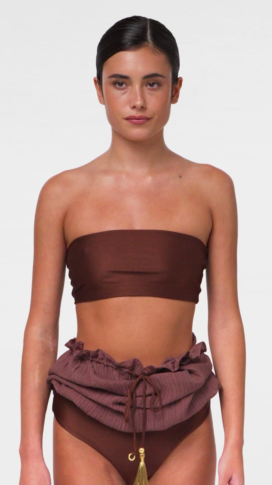 Brown Bandeau Top