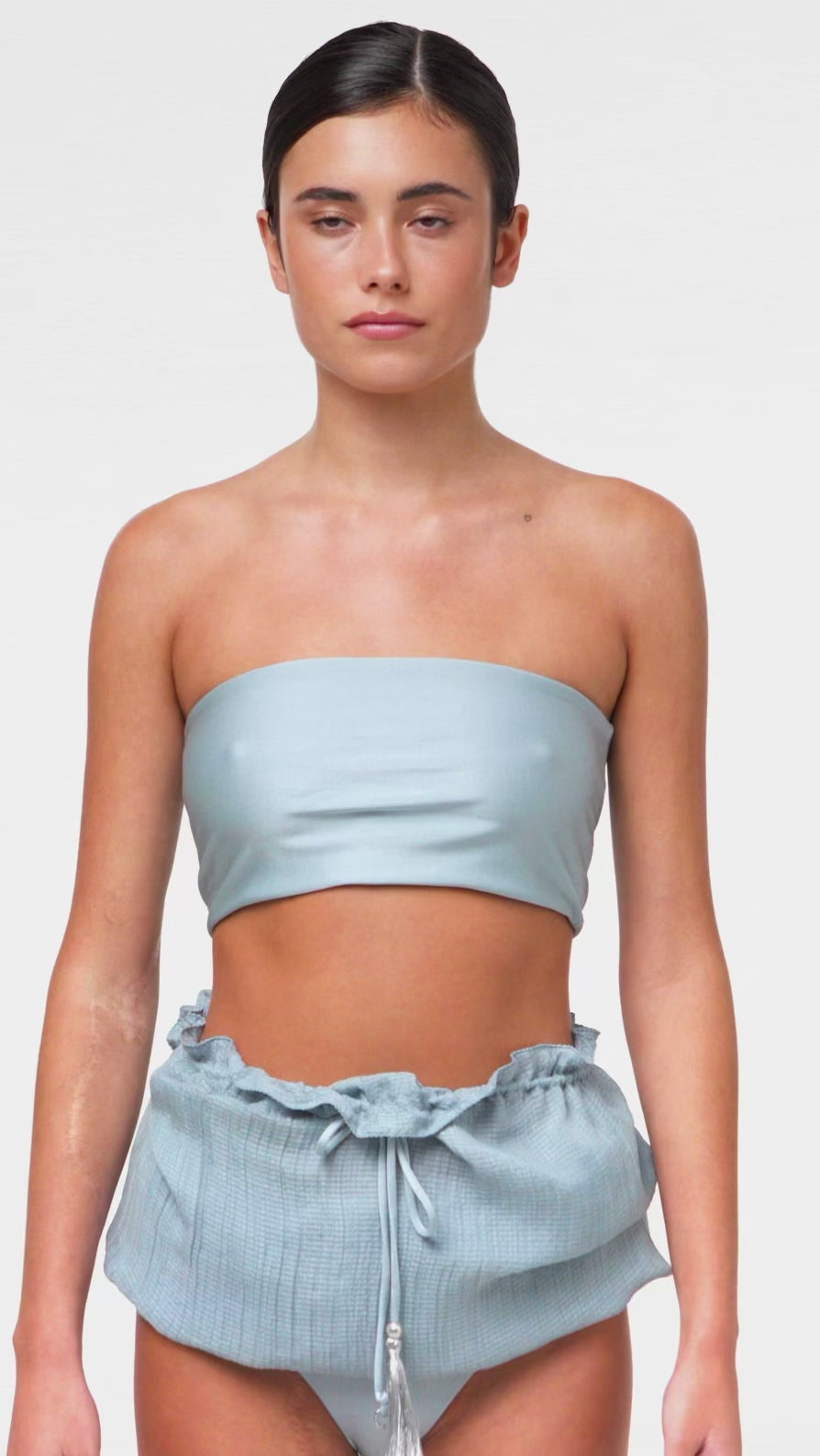 Ice Blue Bandeau Top