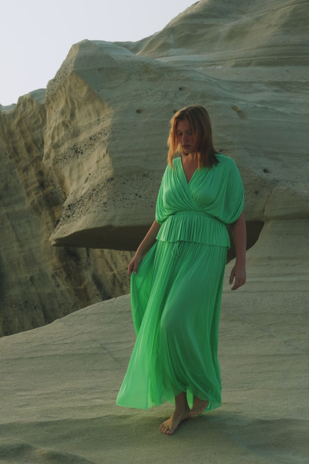 Mint Silk Tulle Top
