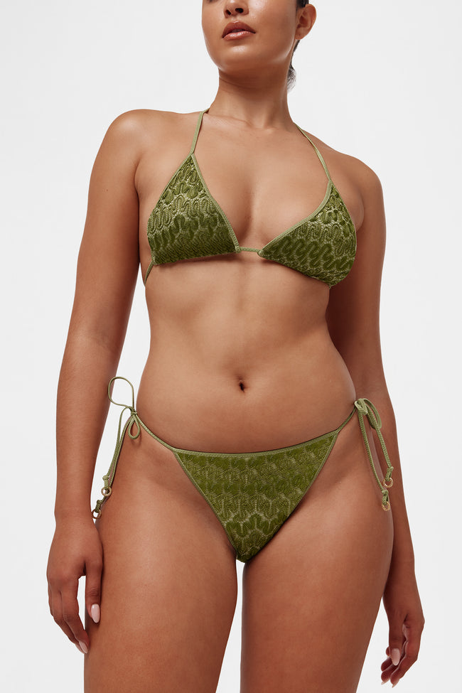 Cactus Knit Triangle Bikini