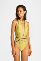 Lime Reversible Wrap Swimsuit
