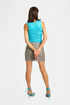 Blue Ruched Top
