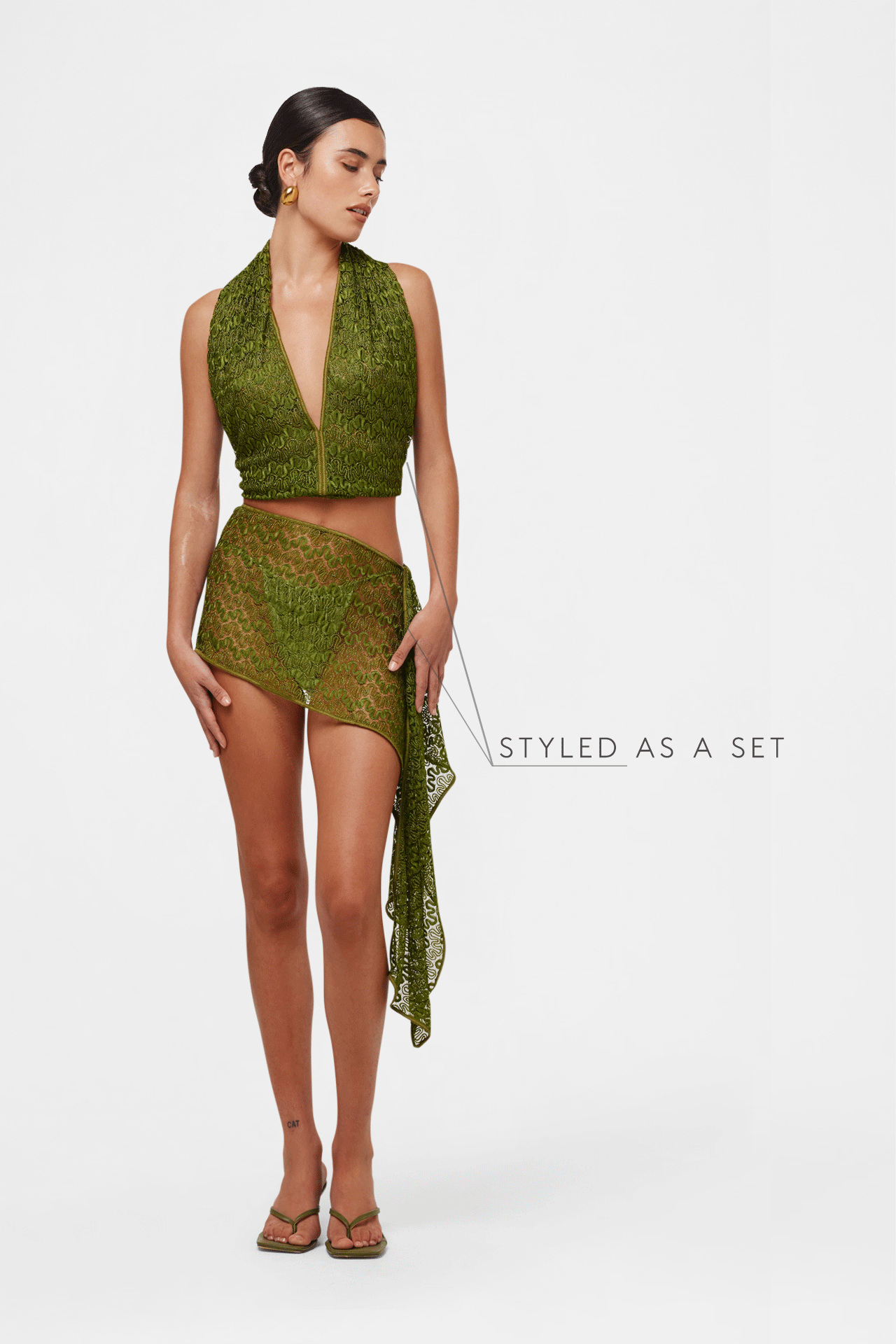 Cactus Knit Scarf Set   /   Top