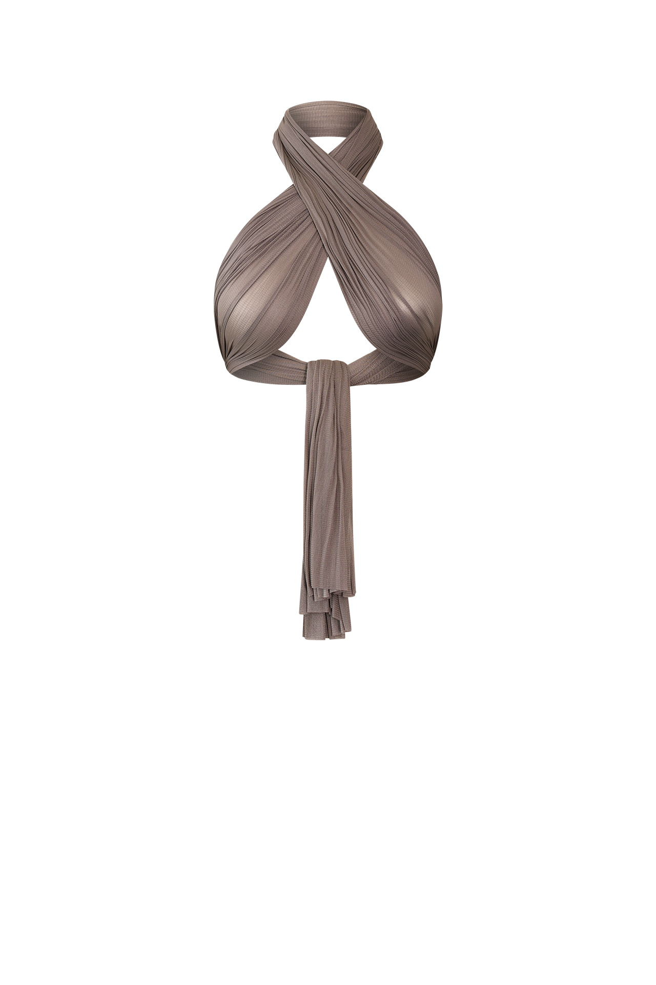 Taupe Silk Tulle Scarf, raw-cut 100% Grade 6A mulberry silk tulle, image 4, HANNE BLOCH