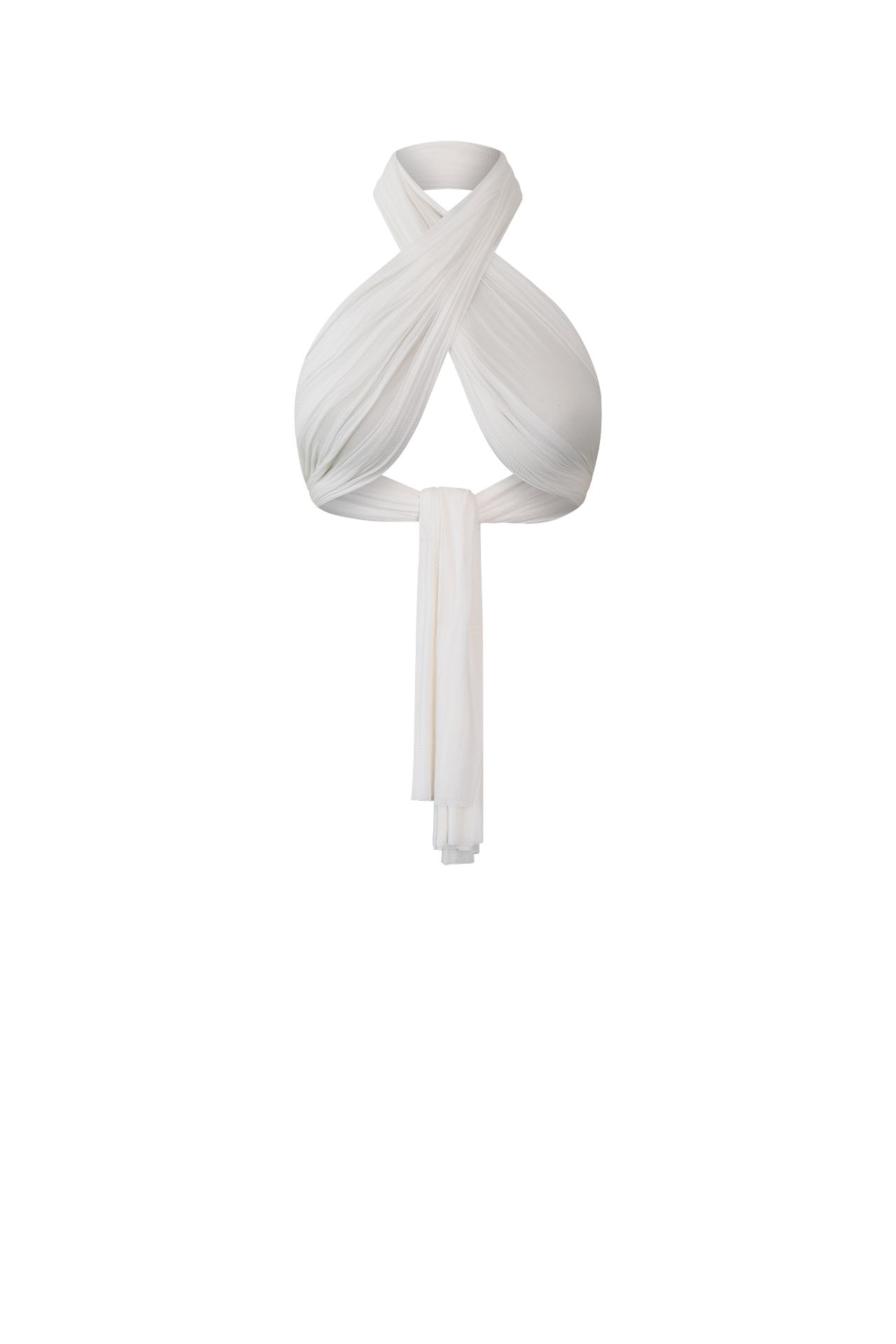 White Silk Tulle Scarf, raw-cut 100% Grade 6A mulberry silk tulle, image 8, HANNE BLOCH