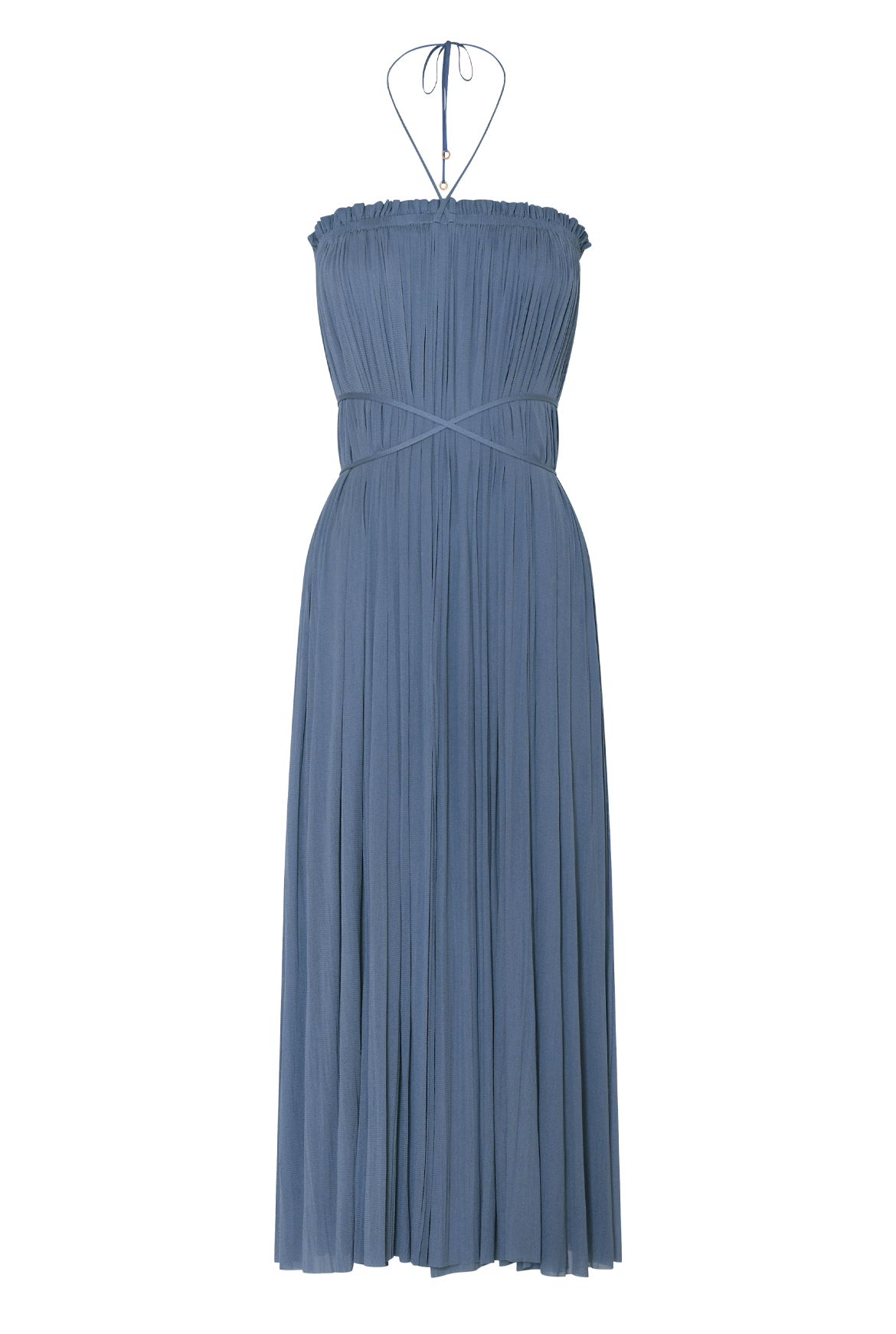 Blue Silk Tulle Skirt