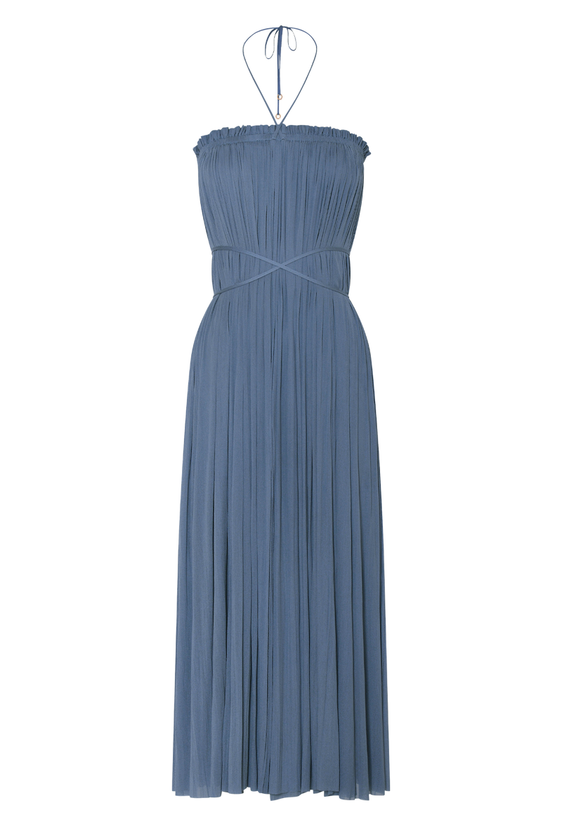 Blue Silk Tulle Skirt