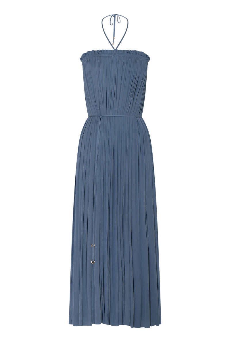 Blue Silk Tulle Skirt