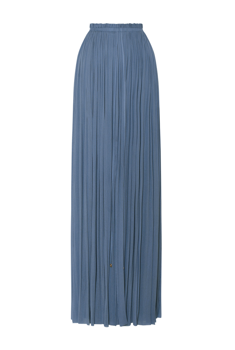 Blue Silk Tulle Skirt
