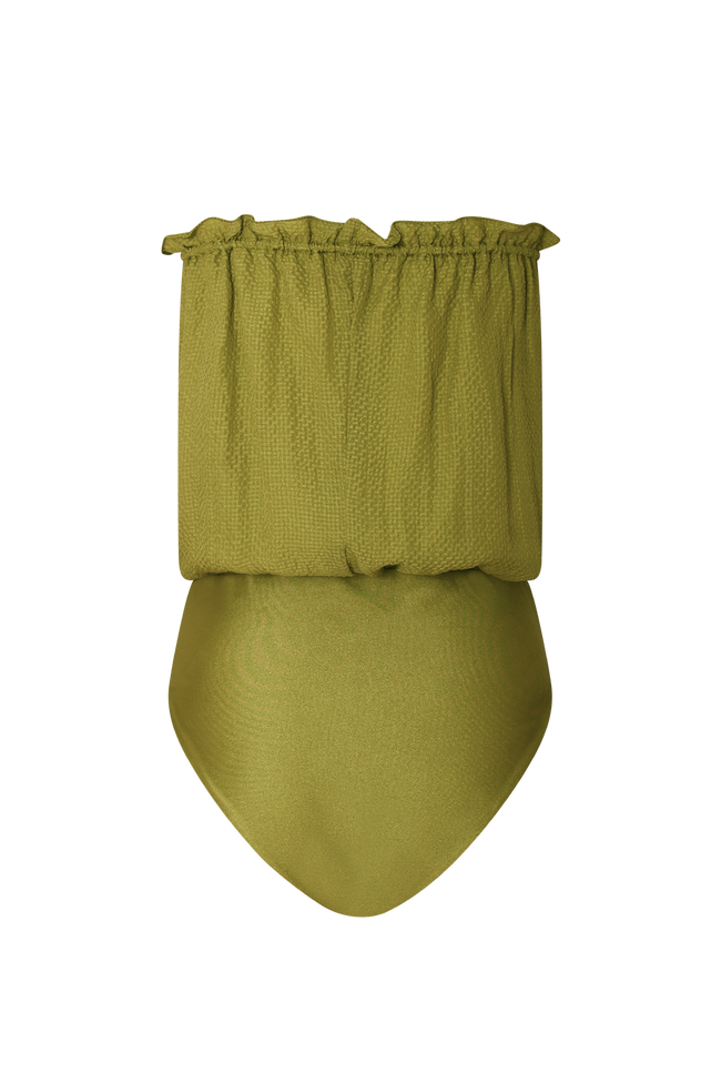 Olive Bandeau Swimsuit