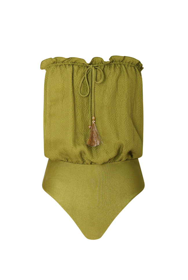 Olive Bandeau Swimsuit